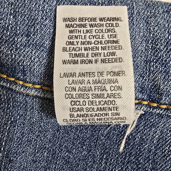 Vintage Upcycled Canyon River Blues Lace Butterfly Tie‎ Patches Jean Jacket XL - Picture 14 of 15